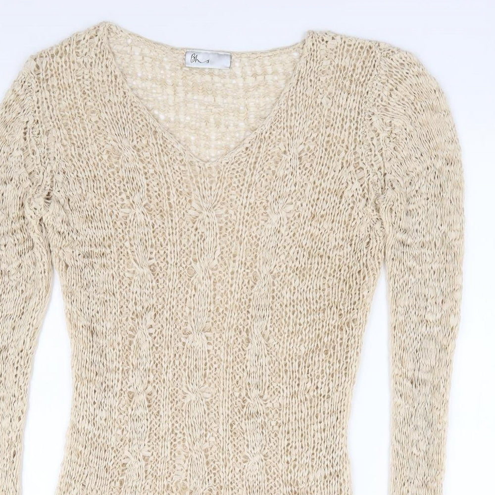 Womens UK Size 14 BHS Beige Pullover Jumper