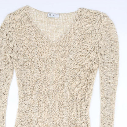 Womens UK Size 14 BHS Beige Pullover Jumper