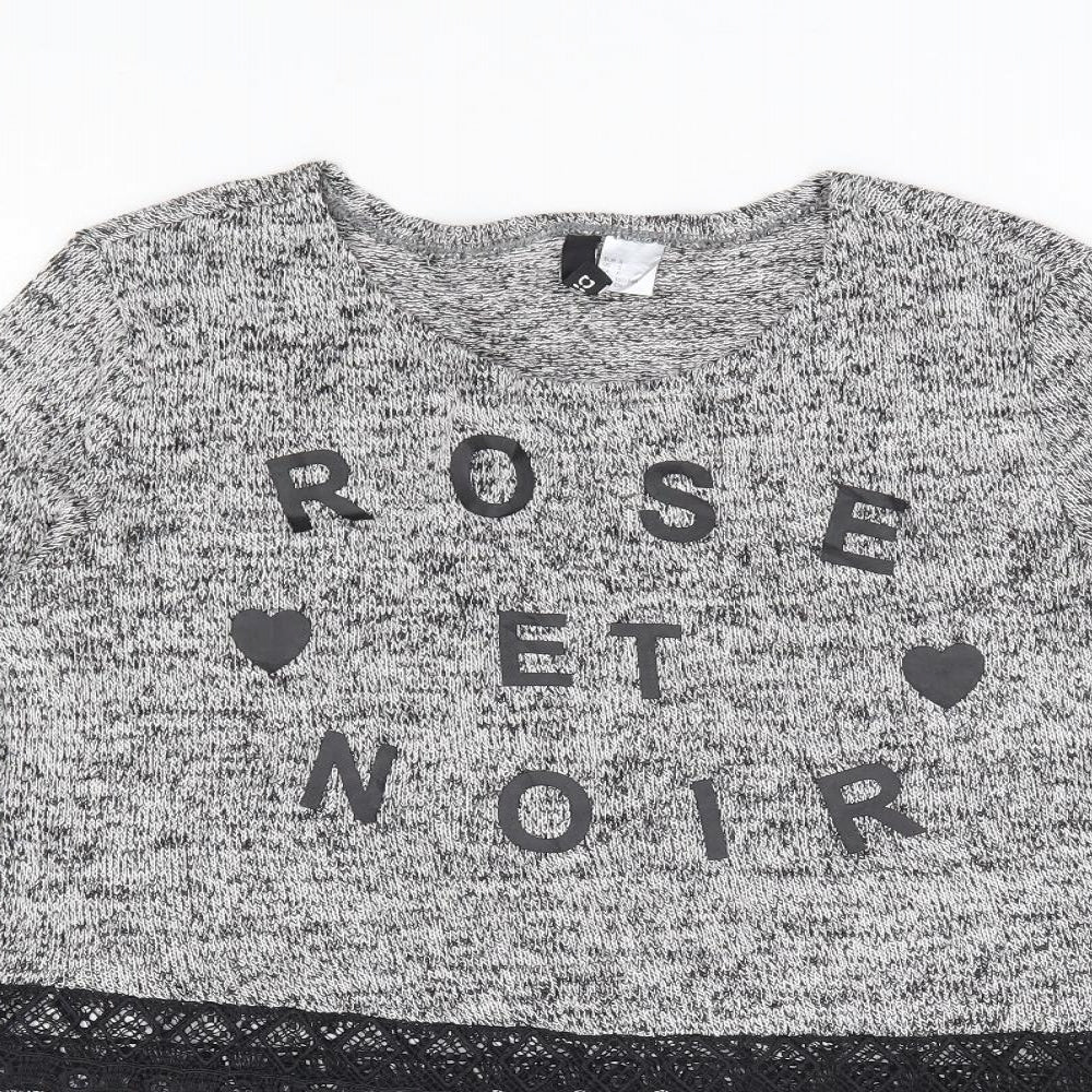 Womens UK Size S H&M Grey Jersey T-Shirt