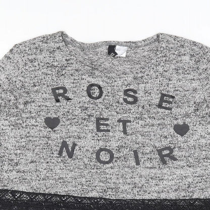 Womens UK Size S H&M Grey Jersey T-Shirt