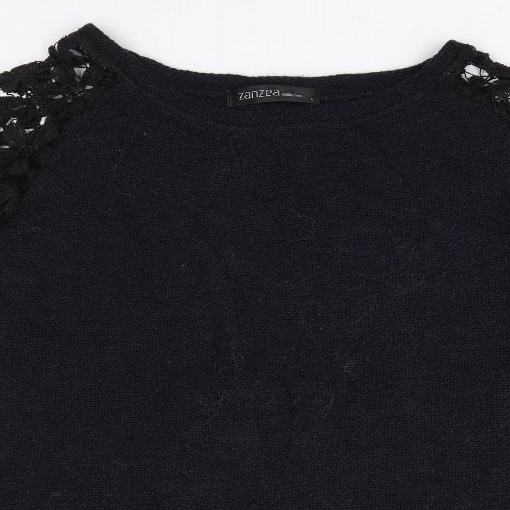 Womens UK Size L Zanzea Black Pullover Jumper