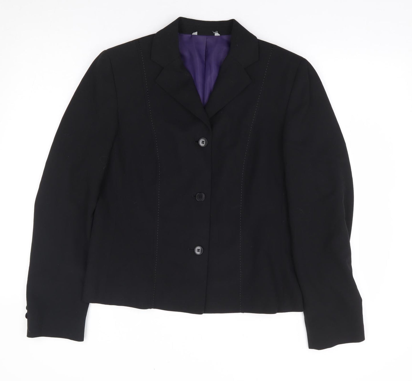 Womens UK Size M Preworn Regular Black Suit Jacket