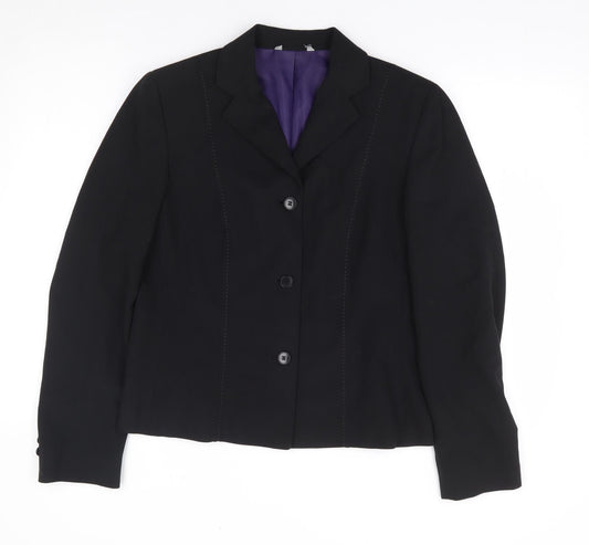 Womens UK Size M Preworn Regular Black Suit Jacket