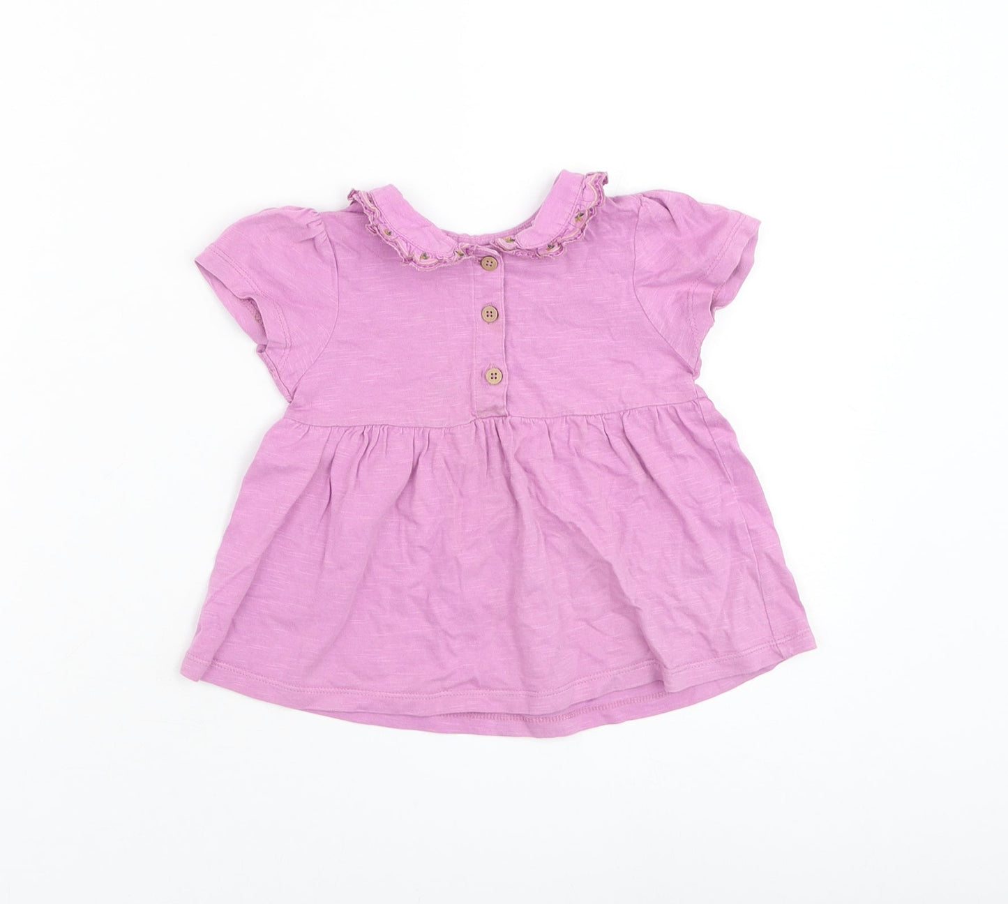 NEXT Girls Purple Cotton Basic T-Shirt Size 18-24 Months Round Neck Pullover