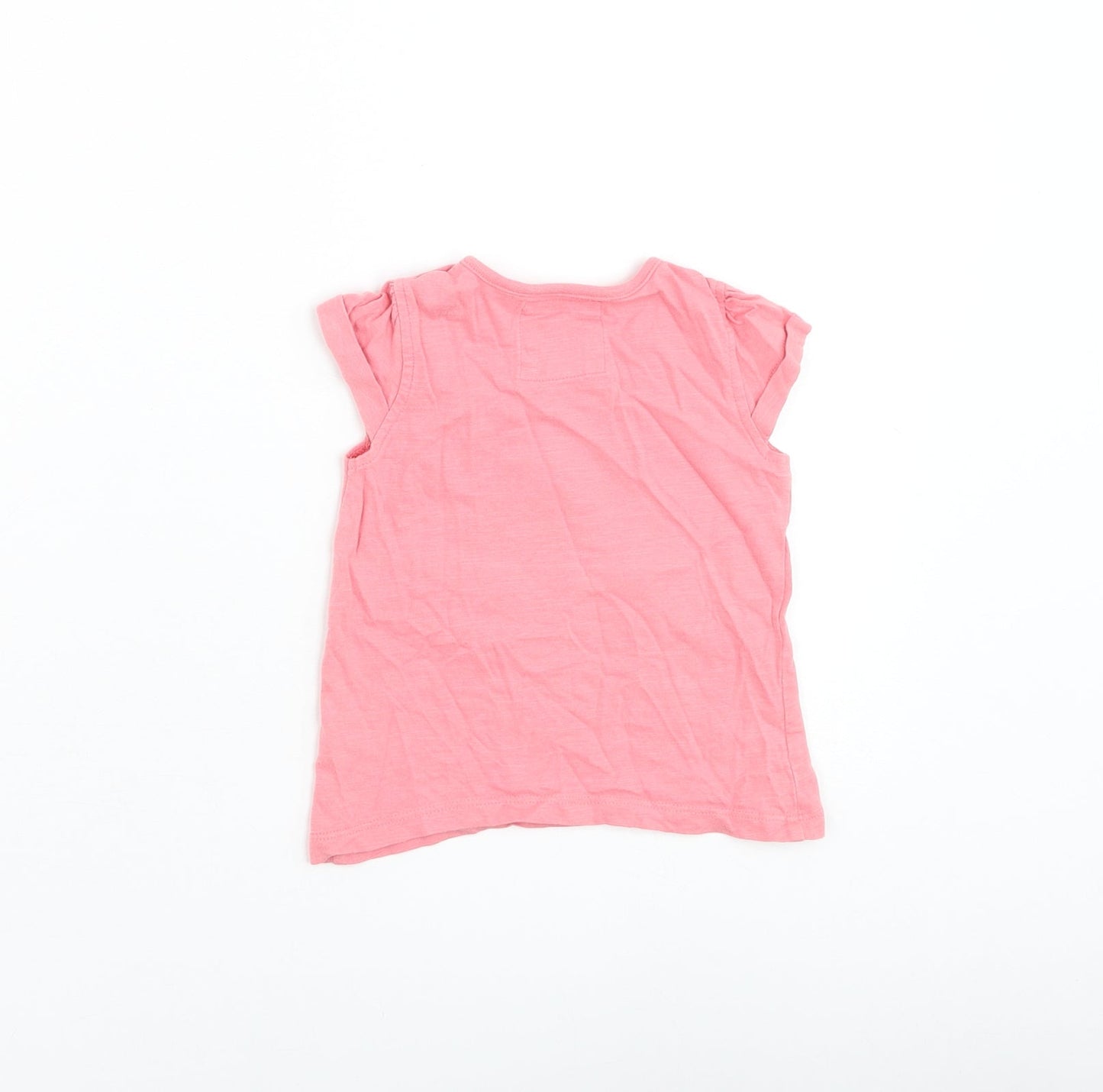 TU Girls Pink Cotton Basic Tank Size 9-12 Months Round Neck Pullover - Elephant