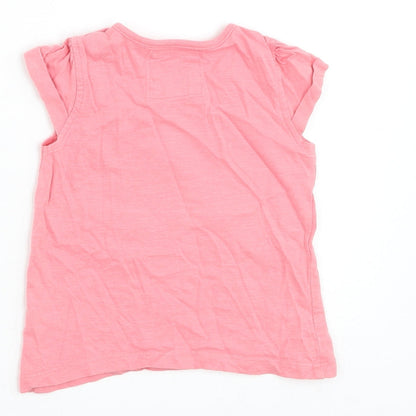 TU Girls Pink Cotton Basic Tank Size 9-12 Months Round Neck Pullover - Elephant