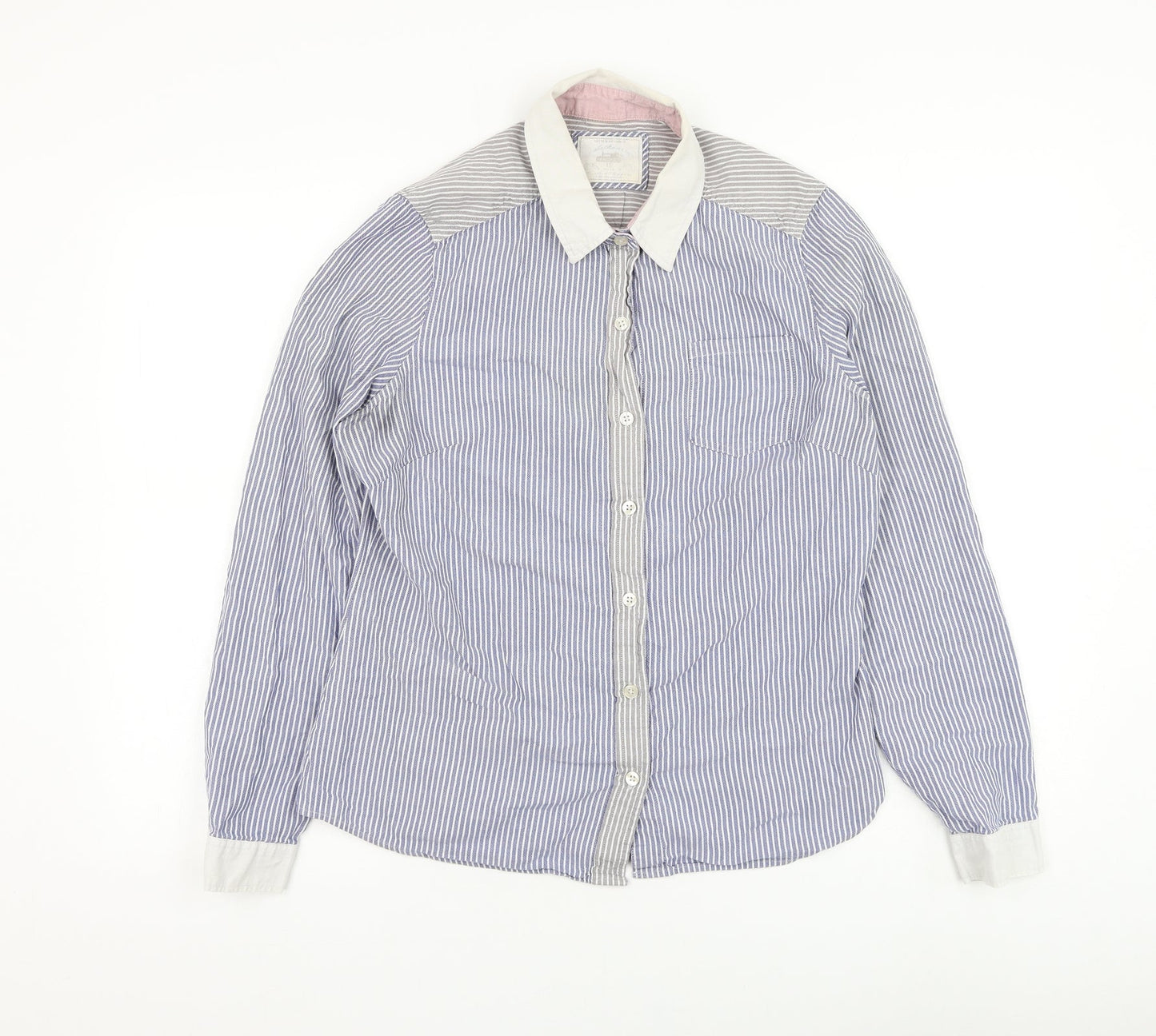 Womens UK Size 12 NEXT Blue Basic Button-Up