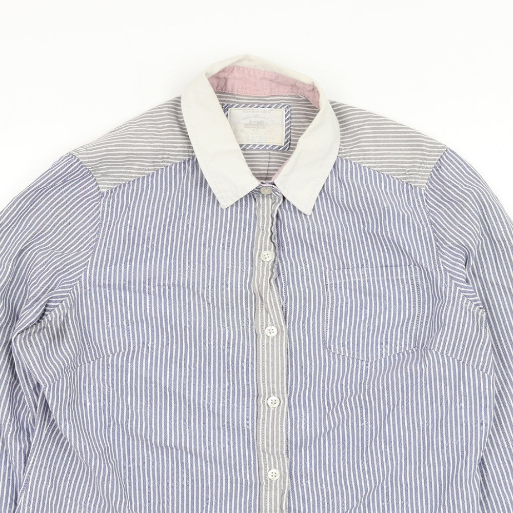 Womens UK Size 12 NEXT Blue Basic Button-Up