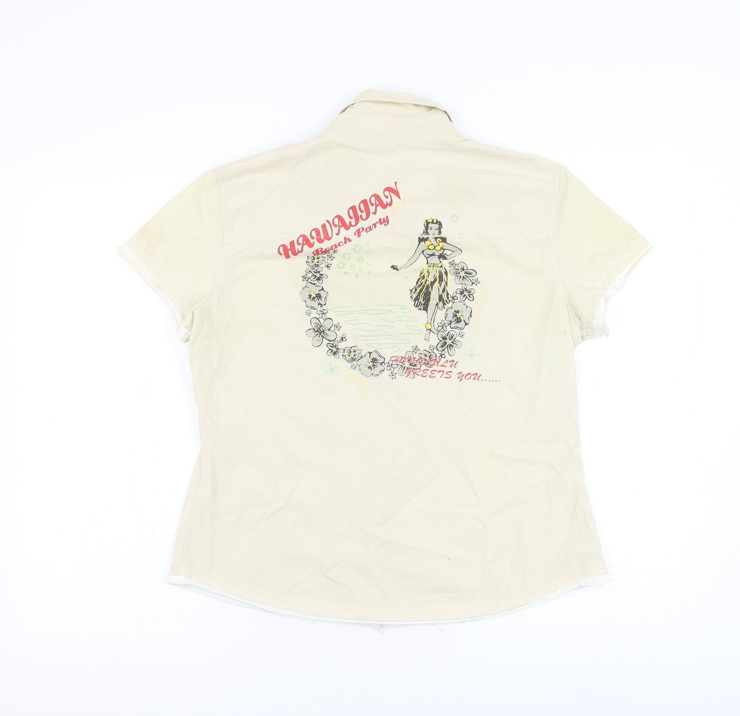 Womens UK Size 14 NEXT Beige Basic Button-Up