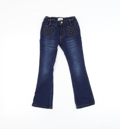 Mayoral Girls Blue Polyester Flared Jeans Size 5-6 Years Regular Zip