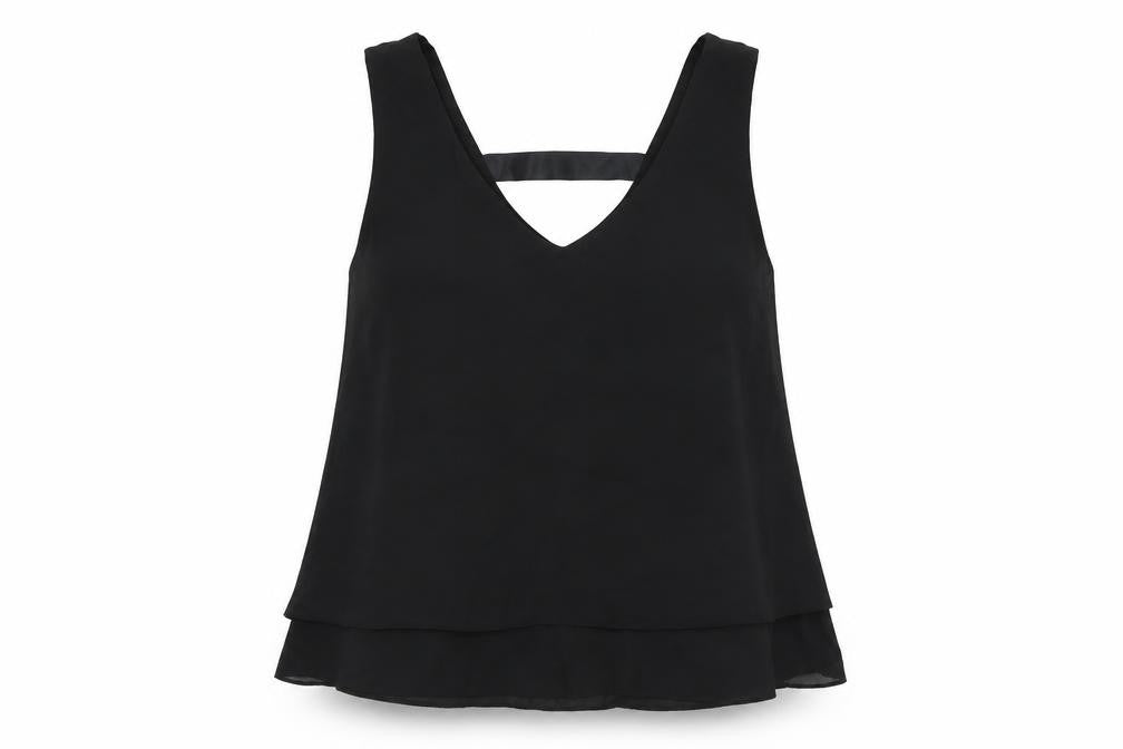 Womens UK Size M Vera & Lucy Black Basic Tank