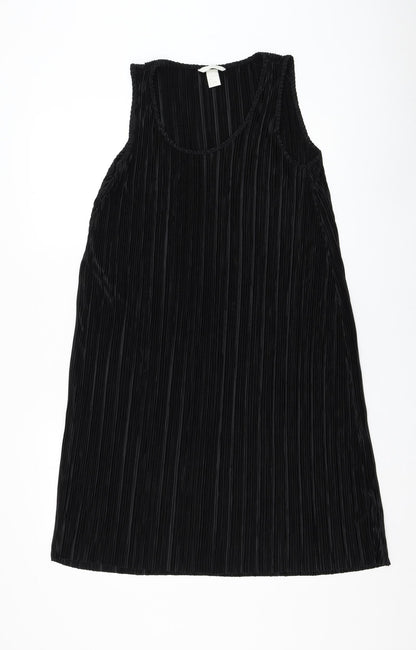 H&M Womens Black Polyester Shift Size S Round Neck Pullover