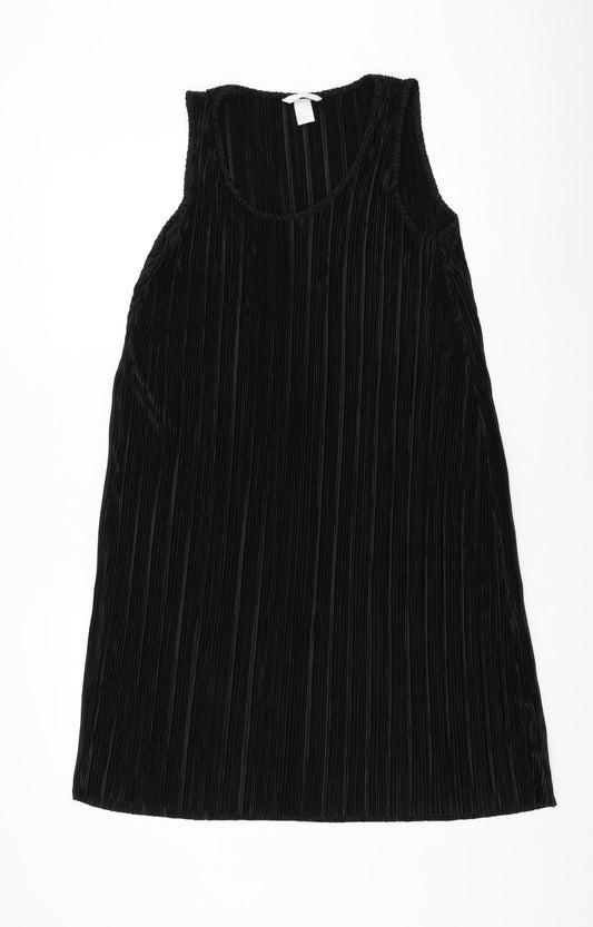 H&M Womens Black Polyester Shift Size S Round Neck Pullover