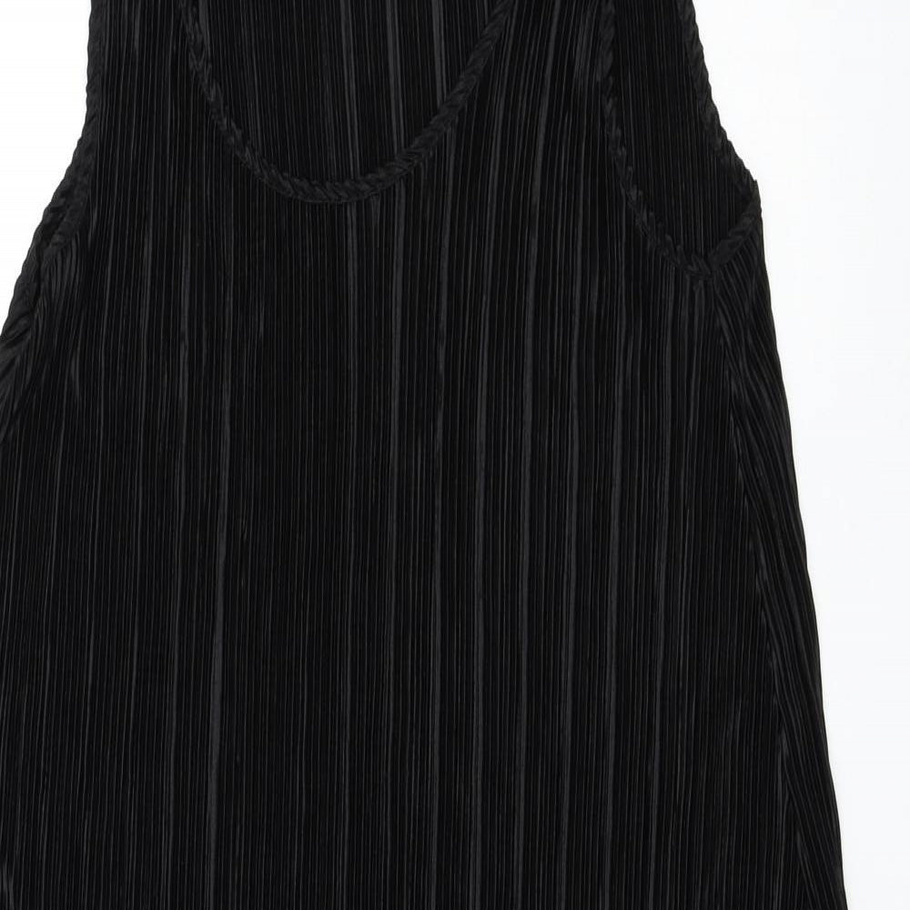 H&M Womens Black Polyester Shift Size S Round Neck Pullover