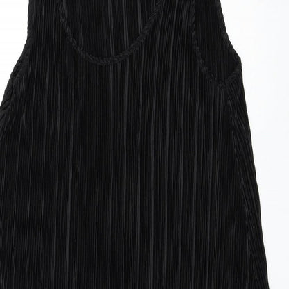 H&M Womens Black Polyester Shift Size S Round Neck Pullover