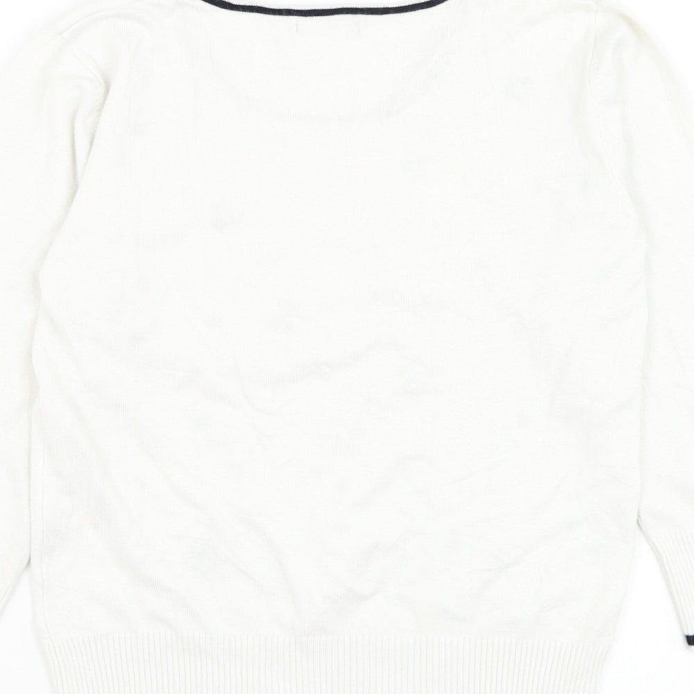 Roman Womens White Roll Neck Viscose Pullover Jumper Size 10