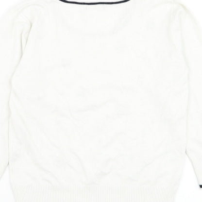 Roman Womens White Roll Neck Viscose Pullover Jumper Size 10