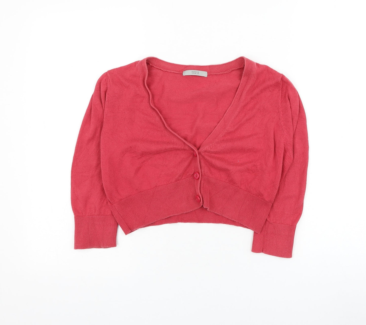 Womens UK Size 14 Marks and Spencer Red Cardigan Jumper