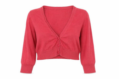 Womens UK Size 14 Marks and Spencer Red Cardigan Jumper