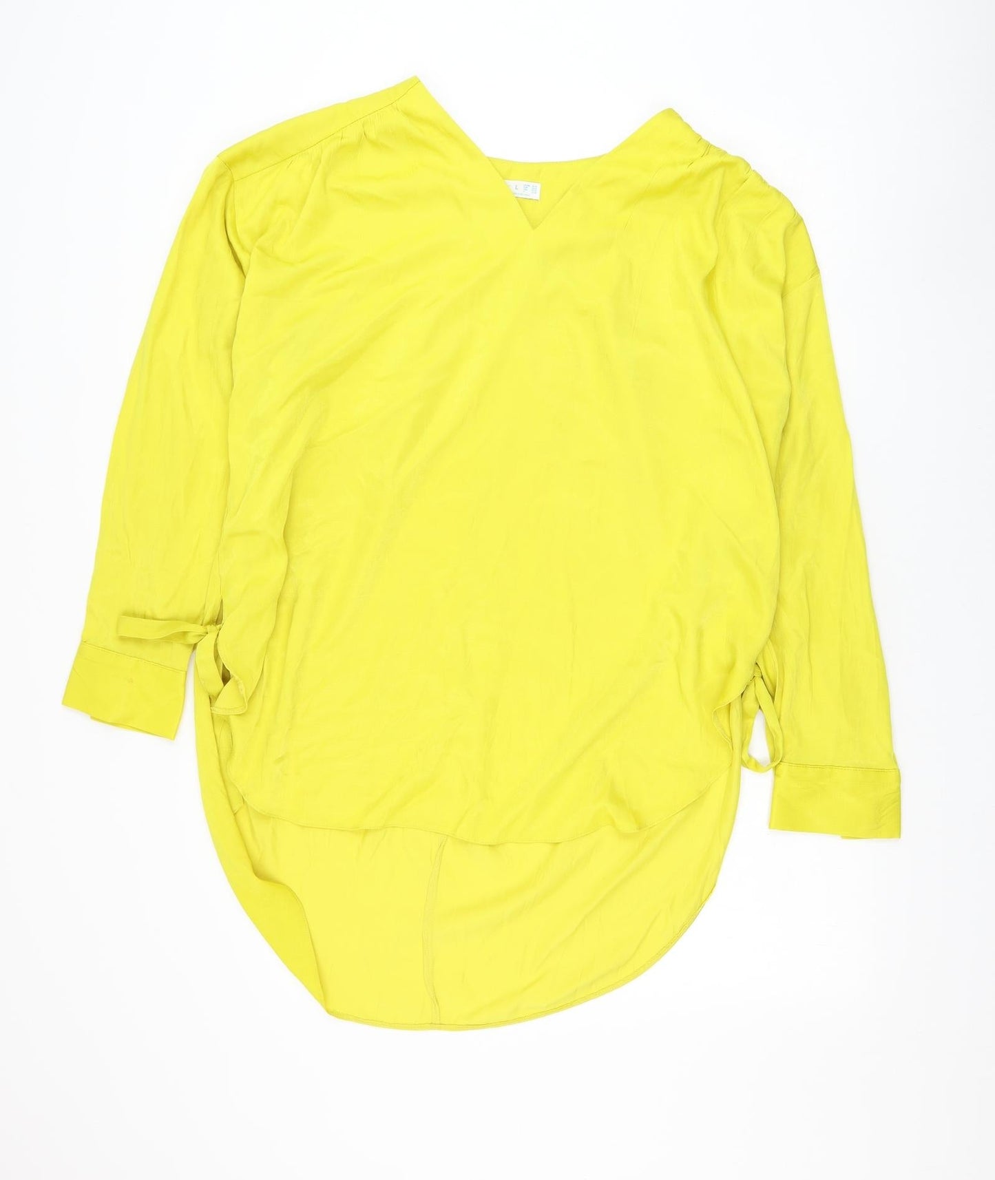 Primark Womens Yellow Polyester Shift Size 14 V-Neck Pullover