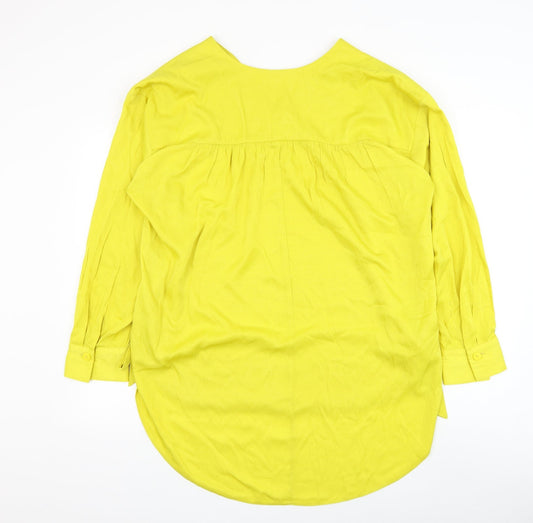Primark Womens Yellow Polyester Shift Size 14 V-Neck Pullover