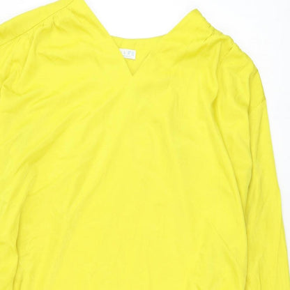 Primark Womens Yellow Polyester Shift Size 14 V-Neck Pullover