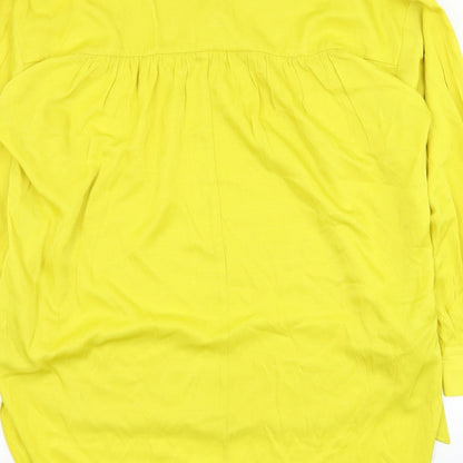 Primark Womens Yellow Polyester Shift Size 14 V-Neck Pullover