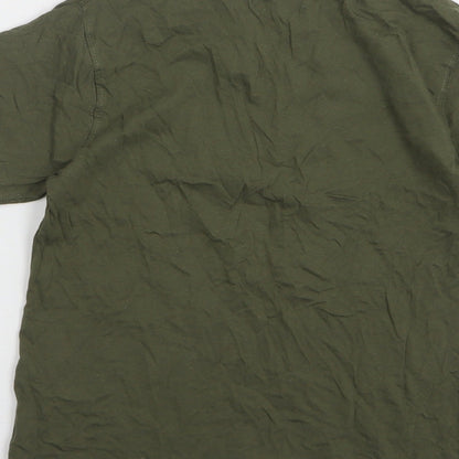 Rebel Boys Green Cotton Basic T-Shirt Size 9-10 Years Round Neck