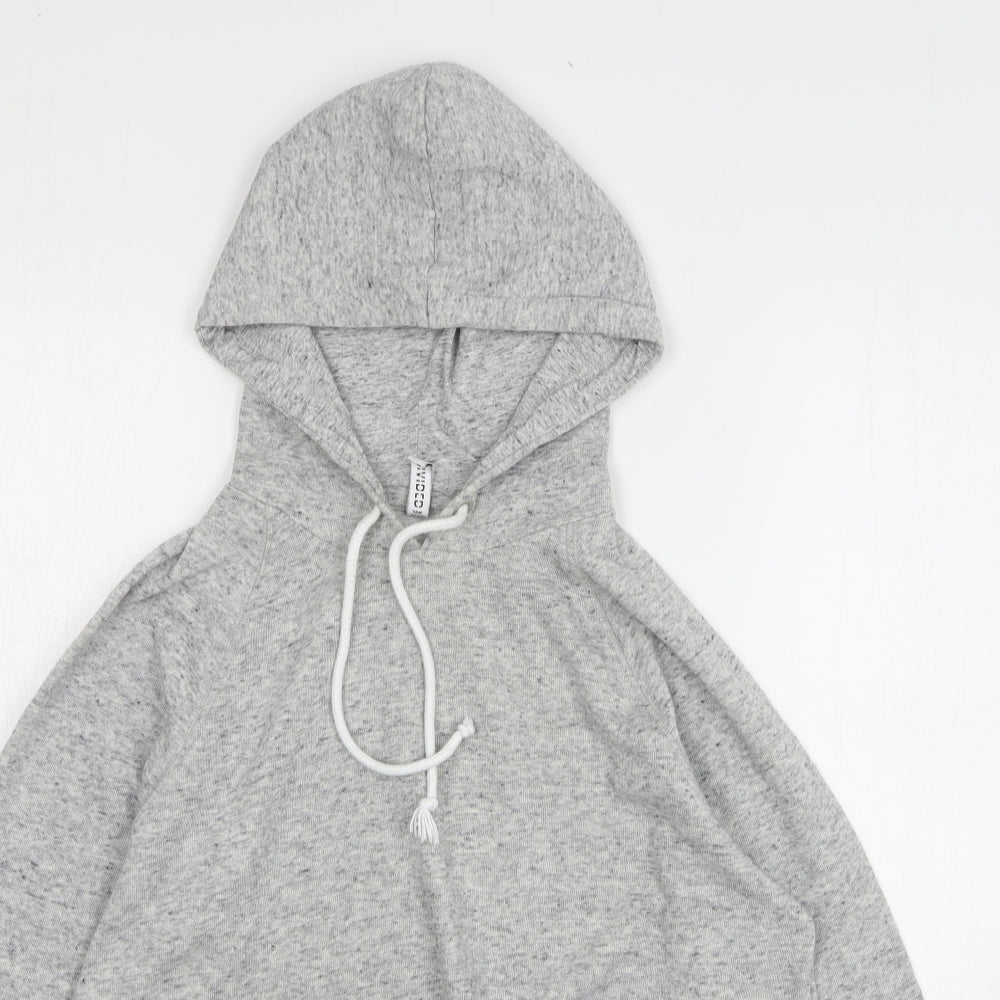 H&M Womens Grey Cotton Pullover Hoodie Size S - Cropped