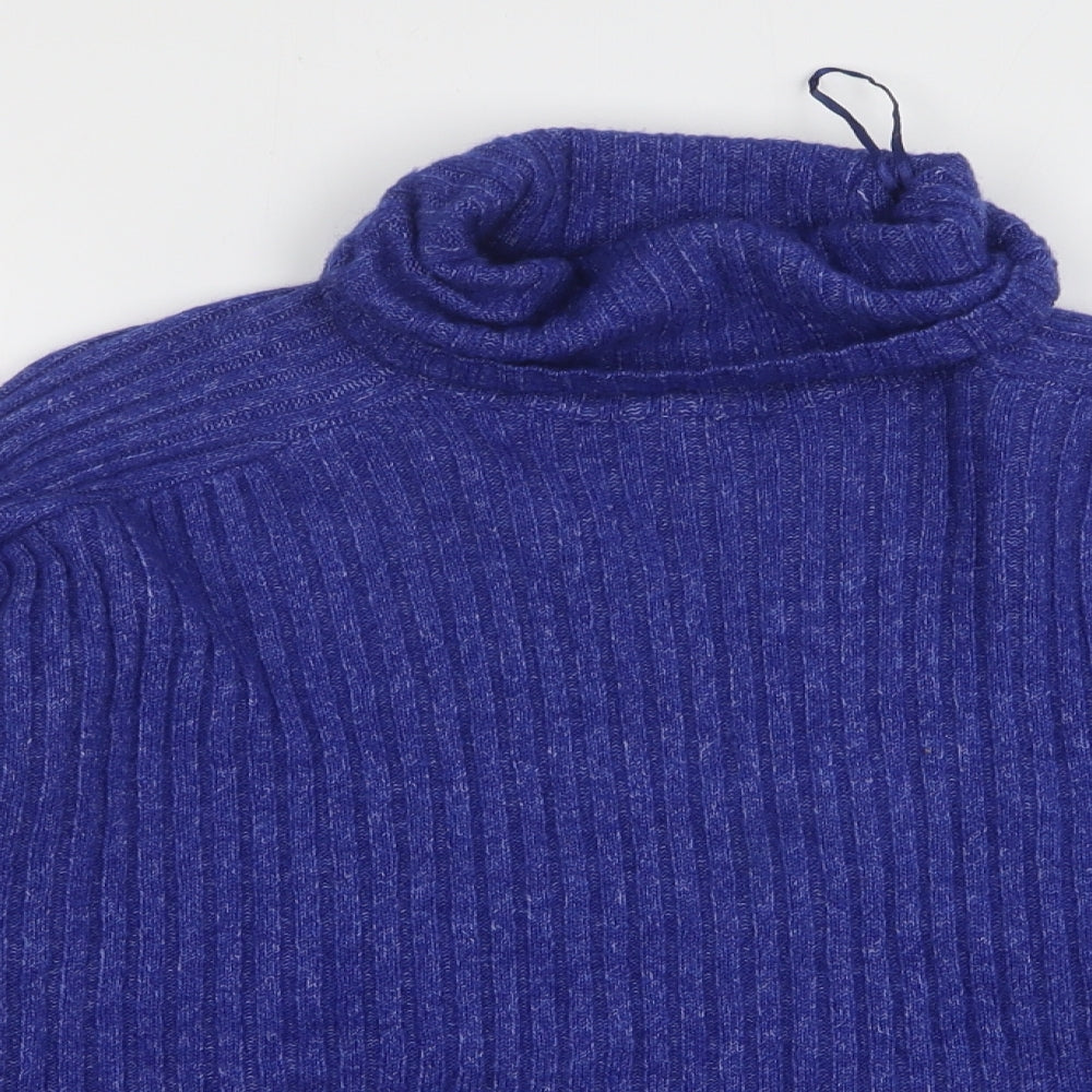 F&F Womens Blue Roll Neck Polyester Pullover Jumper Size M