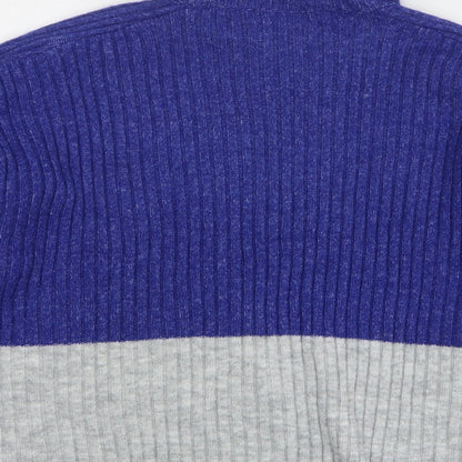 F&F Womens Blue Roll Neck Polyester Pullover Jumper Size M