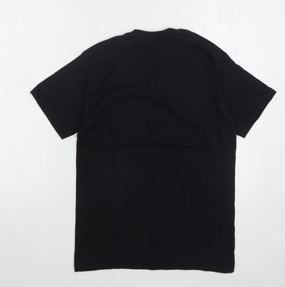 Womens UK Size S Fruit of the Loom Black Basic T-Shirt
