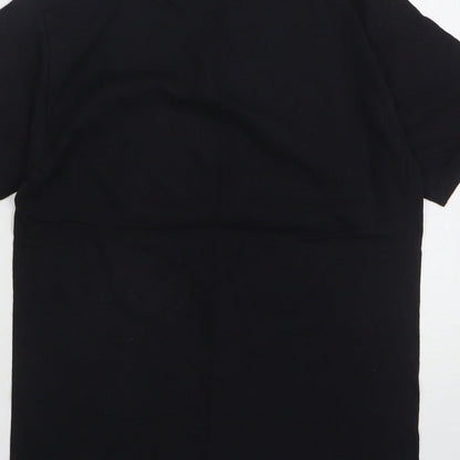 Womens UK Size S Fruit of the Loom Black Basic T-Shirt