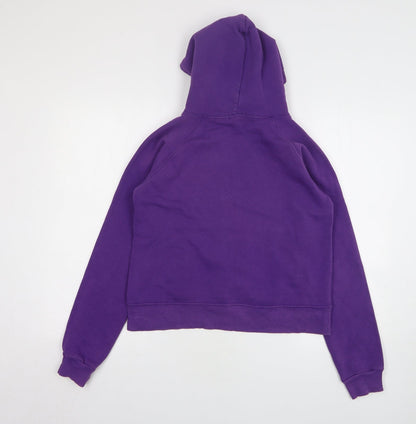 UK Womens Purple Cotton Pullover Hoodie Size M - I Love London