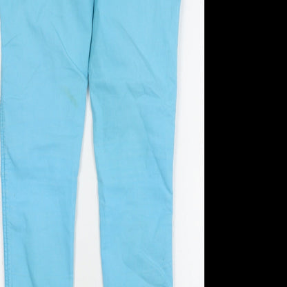 New Look Girls Blue Cotton Skinny Jeans Size 13 Years L29 in Regular