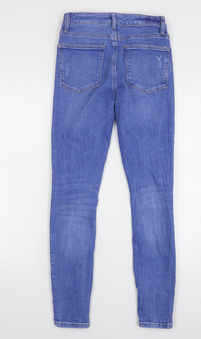 Denim & Co. Womens Blue Cotton Skinny Jeans Size 8 L28 in Regular