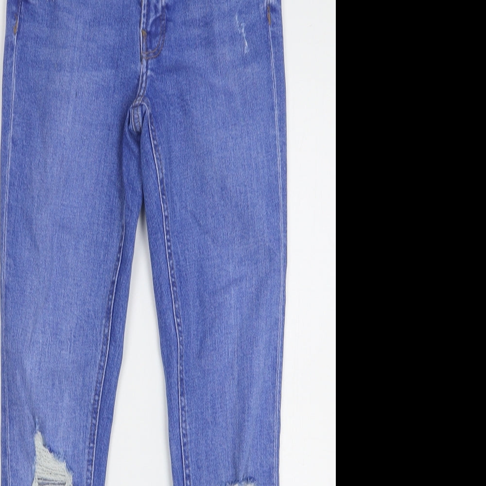 Denim & Co. Womens Blue Cotton Skinny Jeans Size 8 L28 in Regular