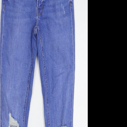 Denim & Co. Womens Blue Cotton Skinny Jeans Size 8 L28 in Regular