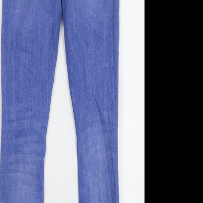 Denim & Co. Womens Blue Cotton Skinny Jeans Size 8 L28 in Regular