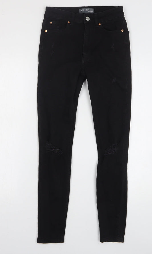Denim & Co. Womens Black Cotton Skinny Jeans Size 8 L27 in Regular