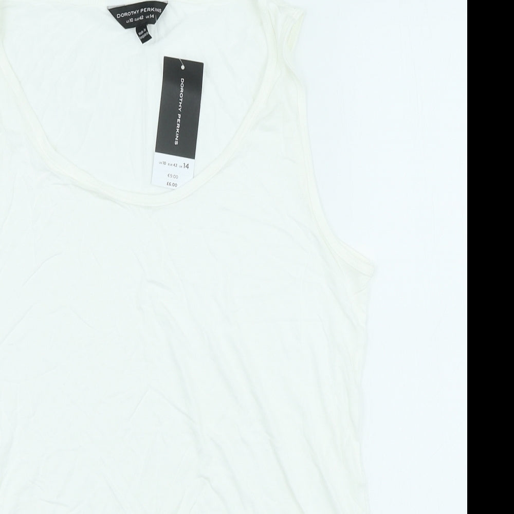 Womens UK Size 14 Dorothy Perkins White Basic Tank