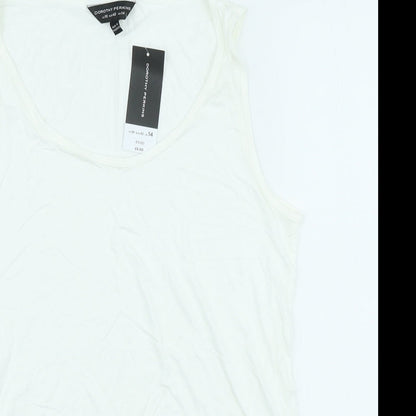 Womens UK Size 14 Dorothy Perkins White Basic Tank