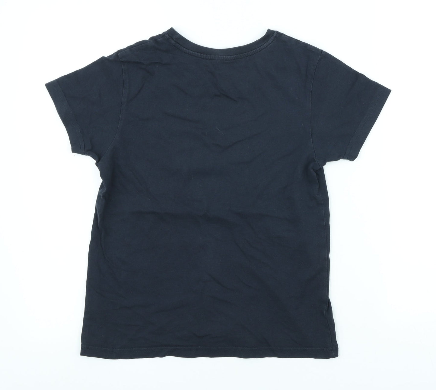 Primark Boys Blue 100% Cotton Pullover T-Shirt Size 9-10 Years Crew Neck