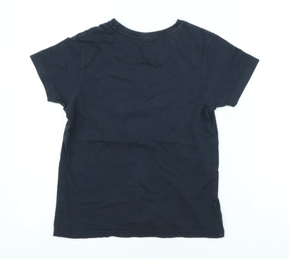 Primark Boys Blue 100% Cotton Pullover T-Shirt Size 9-10 Years Crew Neck