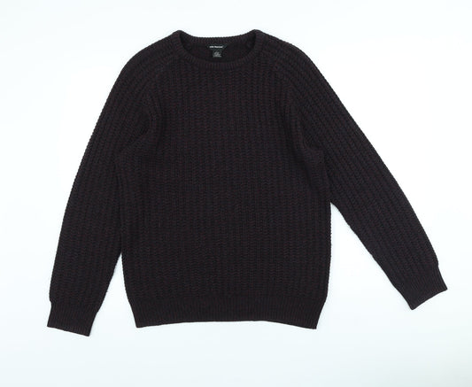 Cedar Wood State Mens Red High Neck Acrylic Pullover Jumper Size L