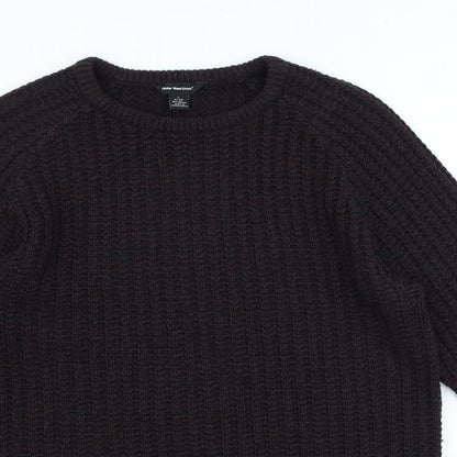 Cedar Wood State Mens Red High Neck Acrylic Pullover Jumper Size L