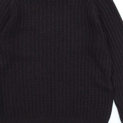 Cedar Wood State Mens Red High Neck Acrylic Pullover Jumper Size L