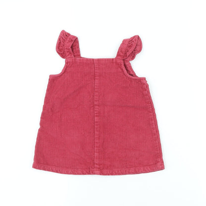 George Girls Pink Cotton A-Line Size 3-6 Months Square Neck