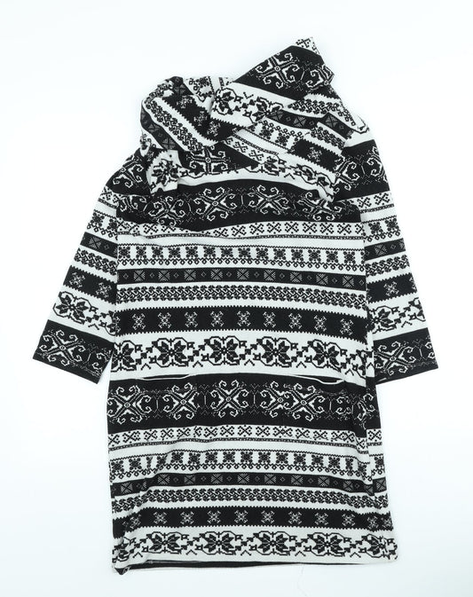 Peacocks Womens Multicoloured Geometric Polyester Pencil Dress Size 12 Roll Neck