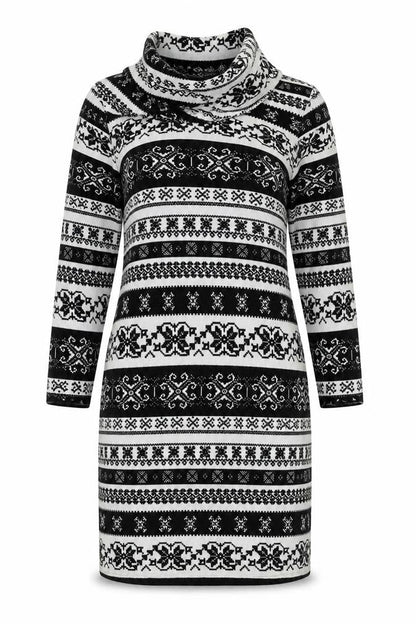 Peacocks Womens Multicoloured Geometric Polyester Pencil Dress Size 12 Roll Neck